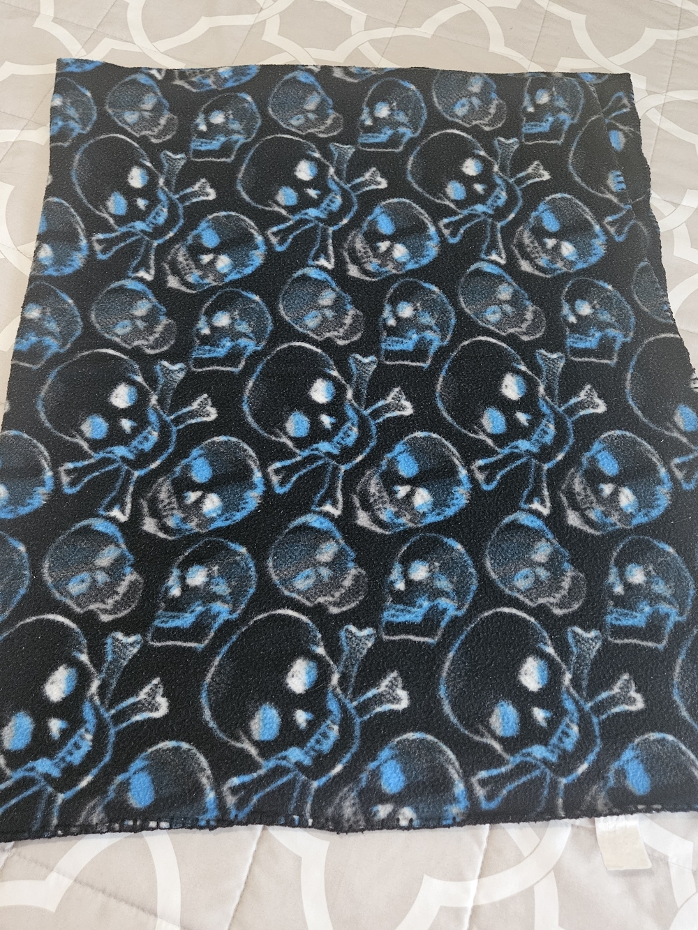 Halloween Skeleton Skull 58"x48" Fleece Throw Blanket Black/Blue